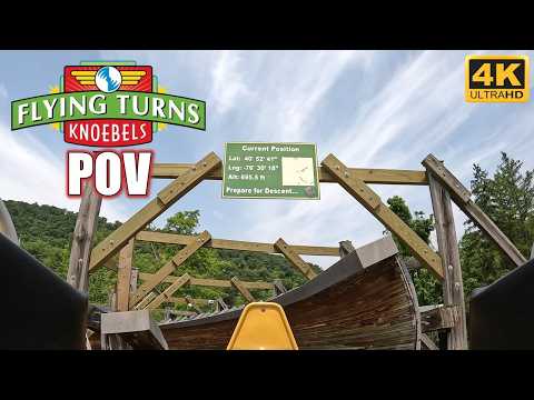 Flying Turns POV (Back Row, 4K 60FPS, 2024), Knoebels Wooden Bobsled | Non-Copyright