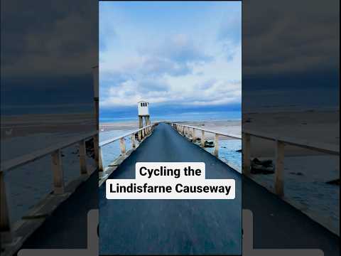 Crossing Lindisfarne Causeway  #cycling #cyclingchallenge #roadbike #travel #bikelife #coastal