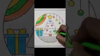 Christmas tree drawing/Christmas drawing/Christmas poster #shorts #youtubeshorts