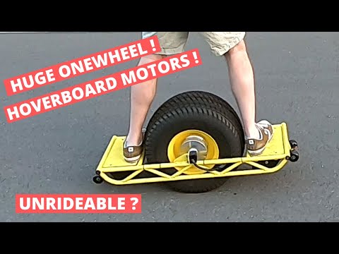 I made a big DIY onewheel (monowheel) with hoverboard electronics that is kind of dangerous