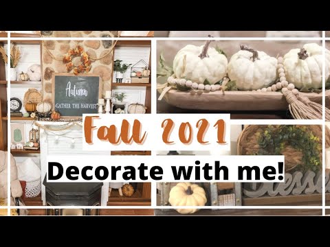 🍂COZY FALL DECORATE WITH ME 2021 Part 3 | COZY FALL FARMHOUSE DECORATING IDEAS FOR THE LIVING ROOM