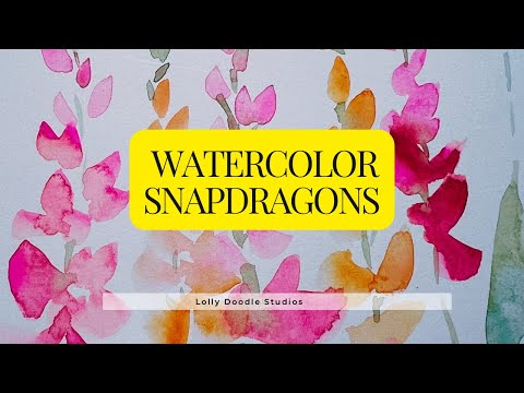 1 Stoke  EASY Watercolor Snap Dragon Flower Painting #watercolor #watercolor #watercolortutorial