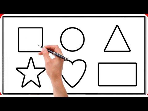 Shapes For Kids | Shapes Drawing | Square, Circle, Triangle, Rectangle, Star, Heart | Kids Video |