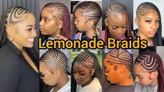 Lemonade Braids Hairstyles | Braided Lemonade Cornrow Hairstyles | Cornrow Braids for Black Ladies