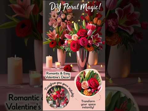 DIY Floral Magic! 🌹 Stunning Valentine’s Flower Arrangements! #shorts #shortvideo #youtubeshorts