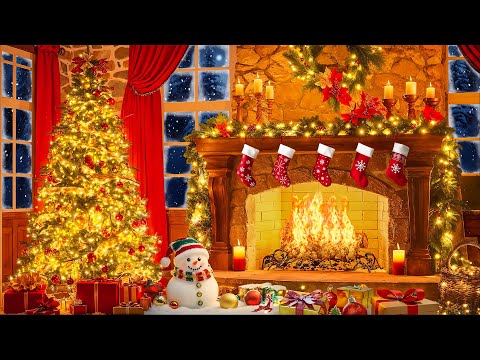 Relaxing Instrumental Christmas Music Playlist & Crackling Christmas Fireplace🎄Christmas Ambience