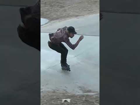 Chris Calkins rollerblading at Griffith Park