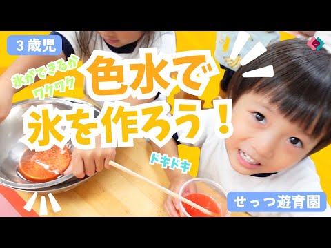 【3歳児】色水あそびで作った色水で氷を作ろう