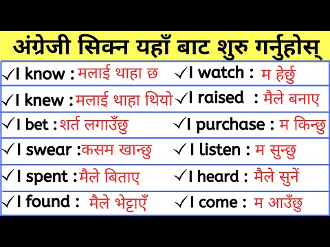 बेसिक बाट अङ्ग्रेजी सिकौं | Word Meaning in Nepali | Vocabulary Words with examples