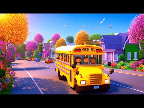 🚍 The School Bus Comes! | A Colorful Kids Poem 🎶 #nurseryrhymes #school #kidssongs