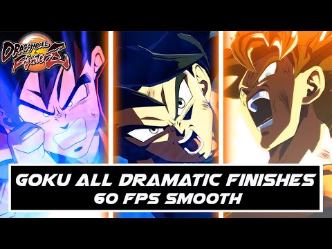 Dragon Ball FighterZ - Goku All Dramatic Finishes [Japanese - English] - 4k 60 FPS