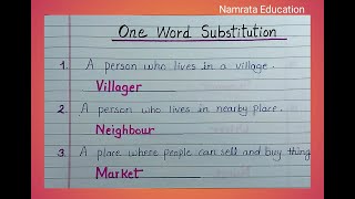 20 One Word Substitution Writing / English Grammar / List of One Word Substitution