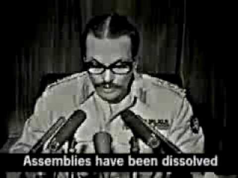 General Zia declaring Martial Law