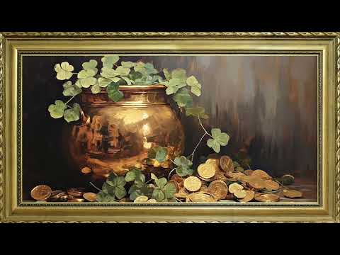 POT OF GOLD ST PATRICKS DAY TV ART WALLPAPER SCREENSAVER BACKGROUND VINTAGE FRAMED SAMSUNG TV ART