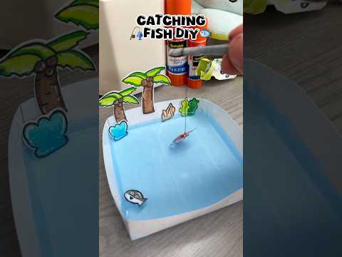 🎣Catching fish Diy￼!? #papercraft #cutecrafts #crafts #craft #cute #thingstodo