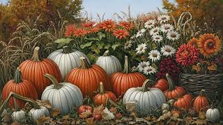 Fall TV Art :: Flowers & Pumpkins TV Screensaver :: Frame TV Art :: Seasonal TV Art :: Silent Video