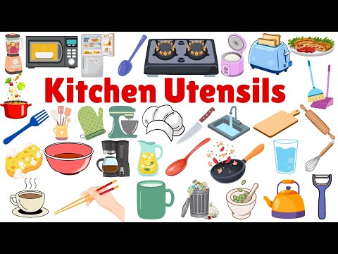 Kitchen Vocabulary in English Kitchen items FOR KIDS! Learning the kitchen items, and utensils 🥄 🍵