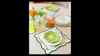 Tablescape with Green Wave Placemats