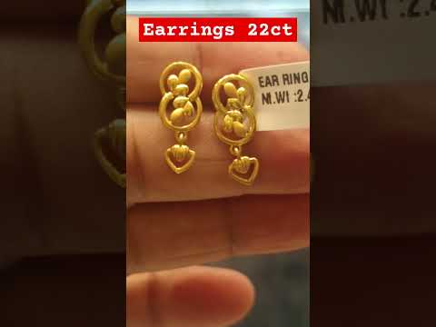 Latest earrings 22ct😱❤️😱#earrings #youtubeshorts #goldstyle #gold #goldjewellery #viralvideo #weddin