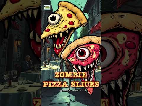 Zombie pizza slices - 🍕👁️ Creepy and Delicious! 👁️🍕