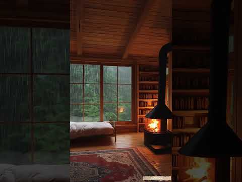 #rain #cabinambience #relax #cozycabinambience #peace #cabinsound #fireplace #rainsounds #calm