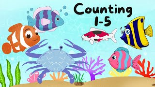 5 Little Fish Fun| Counting 1-5| Counting songs for preschool | Nursery Rhyme