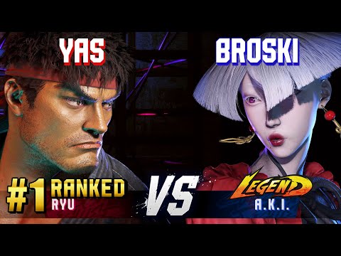 SF6 ▰ YAS (#1 Ranked Ryu) vs BROSKI (A.K.I.) ▰ High Level Gameplay