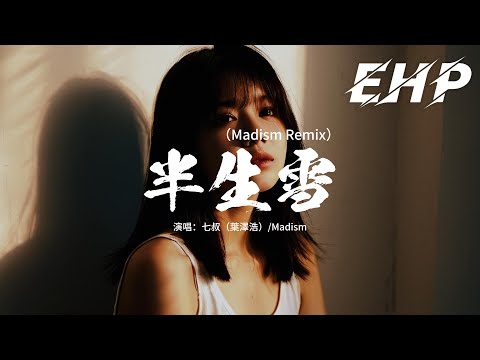 七叔（葉澤浩）/Madism - 半生雪（Madism Remix）『半生風雪 吹不散花落時節的眼淚，喚不回 孤雁終要南飛，心事誰了解 唯有明月來相隨，思念予我眉間又幾分憔悴。』【動態歌詞MV】