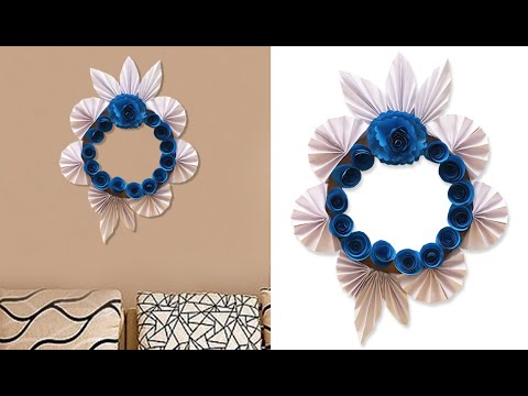 Paper Flower Wall Hanging- Easy Wall Decoration Ideas - Paper craft - DIY Wall Decor