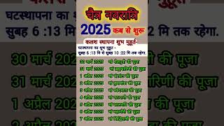 2025 चैत्र नवरात्र कब है ? कलश स्थापना शुभ मुहूर्त #2025  #chaitranavratri2025#navaratri#durga