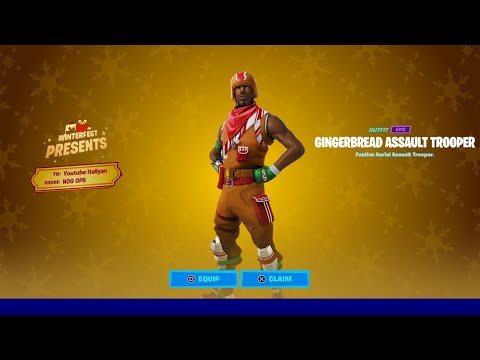 Fortnite Gingerbread Aerial Assault Trooper Leaked Skin (Winterfest 2022)