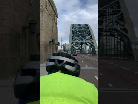 Crossing the Tyne Bridge on a Tandem #home #lindisfarne #tyneandwear #cyclingshots #tandembike #bike