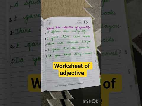 Worksheet of adjective!! Examples of adjectives!! Kinds of adjectives!! Learn grammar