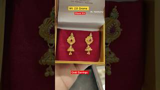 Daily wear gold earrings latest design 22karat hallmarked. 2 grams gold earrings designs