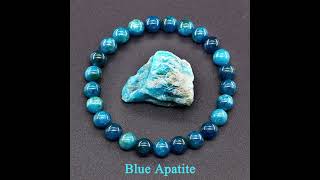 Original Reiki Blue Apatite Beads Bracelets Men Women Natural Stone Blood Circulation Stimulate