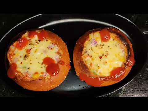 Panner & veggie stuffed garlic butter bun pizza style me( कढ़ाई और ओवन दोनों मे बिलकुल आसान तरीके से)