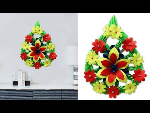 Paper Flower Wall Hanging- Easy Wall Decoration Ideas - Paper craft - DIY Wall Decor