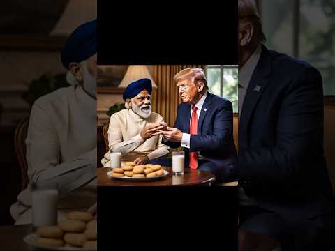 trump and modi eating biscuits with  milk #ai shorts #ai