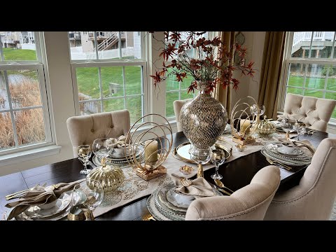 NEW* HOW TO DECORATE A PERFECT GLAM FALL Thanksgiving TABLESCAPE | INTERIOR DESIGN #decoratewithme