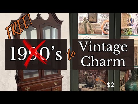 Unlocking Vintage Charm: FREE Cabinet Makeover  & Thrift Store Styling Challenge